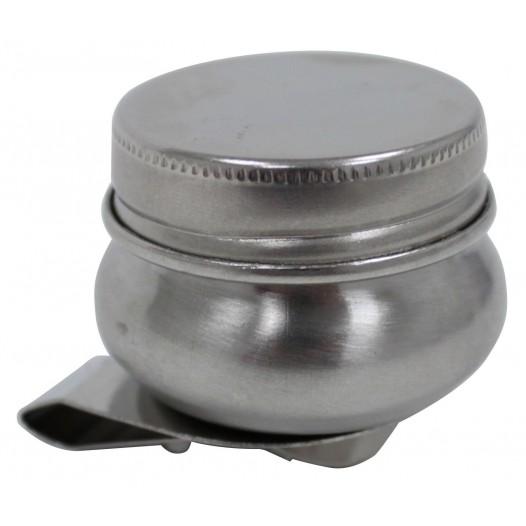 Small Artist Stainless Steel Brush Washer Double Dipper Container