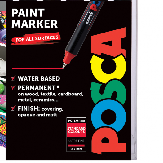 12 Pack: Uni Posca PC-1MR Ultra-Fine Paint Marker