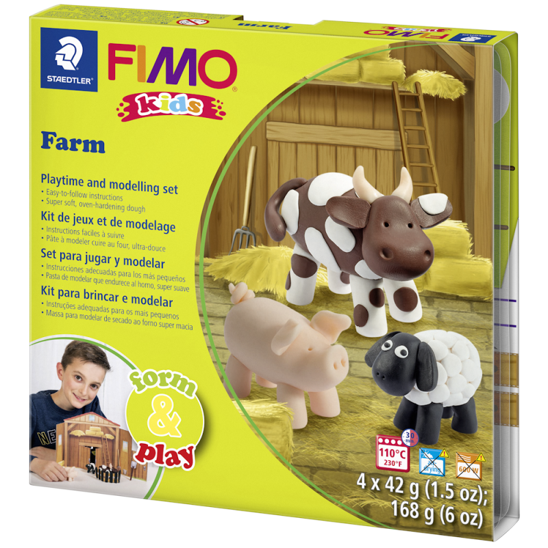 Kids Clay Modelling Set, Fimo Form & Play Farm, Polymer Clay Kit, Childrens  Craft, DIY Farm Kit, Stocking Filler, Christmas Gift, UK Shop 