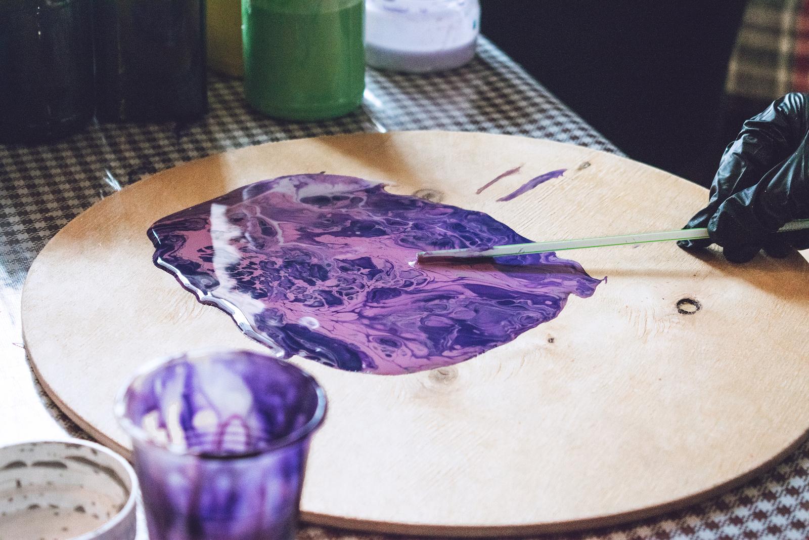 Red/Purple/White Acrylic Pour Painting Coffee Mug for Sale by
